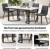 Esstisch mit Marmormuster & Metallgestell, 140x80x75 cm, Weiß Bild 2