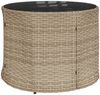 vidaXL Gartensofa mit Tisch und Kissen Halbrund Beige Poly-Rattan 3318519 Bild 5