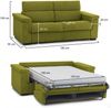 Dmora 2-Sitzer Schlafsofa Tenna, Schlafsofa fürs Wohnzimmer, gepolstert, abnehmbar, 100 % Made in Italy-Qualität, 185x95 h100 cm, Grün Bild 3