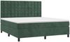 vidaXL Boxspringbett mit Matratze & LED Dunkelgrün 160x200 cm Samt 3136374 Bild 3
