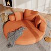 Merax Schlafsofa mit Schlaffunktion, Multifunktionales Sofa mit Hocker, Boneless Couch, Klappsofabett für Wohn/Arbeits/Schlafzimmer 1 Teile, 2-in-1 Sofa-Bett mit Cordstoffbezug inkl. 3 Kissen, 173x176cm Bild 3