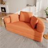 Merax Schlafsofa mit Schlaffunktion, Multifunktionales Sofa mit Hocker, Boneless Couch, Klappsofabett für Wohn/Arbeits/Schlafzimmer 1 Teile, 2-in-1 Sofa-Bett mit Cordstoffbezug inkl. 3 Kissen, 173x176cm Bild 4