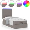 vidaXL Ottomane Bett mit Matratze & LEDs Taupe 90x200 cm Stoff 3313896 Bild 5