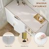 Badezimmerschrank, Sideboard, Küchenschrank mit 2 Türen und Verstellbaren Einlegeböden, für Badezimmer, Küche und Wohnzimmer, 100 x 35 x 75 cm, Weiß und Gold Bild 5