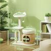 PawHut Kratzbaum 79 cm, mit Katzenhöhle, Bett, Spielbälle, Sisal-Kratzsäulen, für Katzen bis 5 kg, Cremeweiß Bild 3