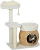 PawHut Kratzbaum 79 cm, mit Katzenhöhle, Bett, Spielbälle, Sisal-Kratzsäulen, für Katzen bis 5 kg, Cremeweiß Bild 2