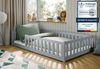 Kids Collective Kinderbett Bodenbett Bett mit Rausfallschutz & Lattenrost Montessori Bett Kinder (Jungen, Mädchen, Kinder, weitere Größen 80x160, 80x180, 90x190, 90x200, 140x200 cm), Jugendbett Einzelbett mit Matratze Aschgrau Kiefer 120x200 cm Bild 1