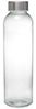 Glasflasche 500 ml - Trinflasche mit Drehverschluss aus Edelstahl, 22 x 6,5 cm Bild 2