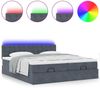 vidaXL Ottoman-Bett mit Matratzen & LEDs Dunkelgrau 180x200 cm Samt 3312960 Bild 5