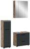 furnling Badmöbel-Set Ivy, (3-St, Spiegelschrank, Stauraumschrank, Waschbeckenunterschrank), Badezimmermöbel, Komplett-Set, Breite 105 cm, Nox Oak/schwarz matt Bild 5