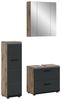 furnling Badmöbel-Set Ivy, (3-St, Spiegelschrank, Stauraumschrank, Waschbeckenunterschrank), Badezimmermöbel, Komplett-Set, Breite 105 cm, Nox Oak/schwarz matt Bild 4