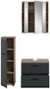 furnling Badmöbel-Set Ivy, (3-St, Spiegelschrank, Stauraumschrank, Waschbeckenunterschrank), Badezimmermöbel, Komplett-Set, Breite 105 cm, Nox Oak/schwarz matt Bild 3
