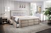 Aspen Boxspringbett mit Schubladen, LED-Beleuchtung, Samt, 180 x 200 cm, Matratze H3/H4, Beige Bild 3