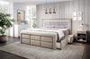 Aspen Boxspringbett mit Schubladen, LED-Beleuchtung, Samt, 180 x 200 cm, Matratze H3/H4, Beige Bild 4