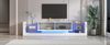 TV-Schrank Hochglanz Weiß mit LED & Glasfront, 181 x 38 x 38 cm, 2 Klappschubladen Bild 3