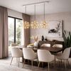 s.luce Atom LED Esstisch-Pendelleuchte 2 bis 5-flammig Balken 120cm Gold Bild 4