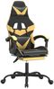 vidaXL Gaming-Stuhl mit Fußstütze Schwarz und Golden Kunstleder [3143856] Bild 2
