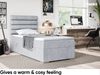 MEBLINI Boxspringbett KARIM 90x200 cm mit Bettkasten - H3/Hellgrau Samt Gepolstert Einzelbett mit Topper & Taschenfederkern-Matratze - 90x200 Links Bild 4