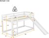Etagenbett 90×200 cm mit Rausfallschutz und Rutsche, Leiter beidseitig montierbar, Weiß, ohne Matratze Bild 5