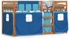 vidaXL Etagenbett mit Vorhängen Blau 80x200 cm Massivholz Kiefer 3283923 Bild 4