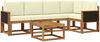 vidaXL Outdoor-Sofagarnitur 6 pcs Natur und Creme Massivholz Akazie 3385221 Bild 2