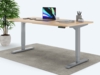 Desktopia Pro X - Elektrisch höhenverstellbarer Schreibtisch / Ergonomischer Tisch mit Memory-Funktion, Buche, Gestell Grau, 120x80 cm