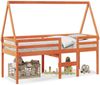 vidaXL Hochbett mit Dach Wachsbraun 90x190 cm Massivholz Kiefer 3282100 Bild 2