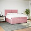 vidaXL Boxspringbett mit Matratze Rosa 200x200 cm Samt 3292429 Bild 3