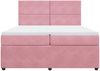 vidaXL Boxspringbett mit Matratze Rosa 200x200 cm Samt 3292429 Bild 4