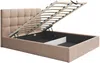 Vente-unique - MIRDAL Bett SamtStoff Beige - B 210 cm x H 104 cm x L 173 cm Bild 5