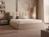 Vente-unique - MIRDAL Bett SamtStoff Beige - B 210 cm x H 104 cm x L 173 cm Bild 2