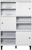 Trendteam 'Evolution' Regalschrank Click System, Holz weiß / wenge Lack, 90 x 140 x 38 cm Bild 2
