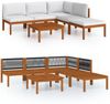 vidaXL 6-tlg. Garten-Lounge-Set mit Kissen Cremefarbenes Holz Akazie & Seil 3057899 Bild 2