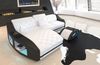 Mini Couch Swing L Form in Leder - Büffelleder - weiß-schwarz - Links Bild 2