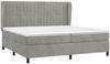 vidaXL Boxspringbett mit Matratze Hellgrau 200x200 cm Samt, Härtegrad: H2 [3129351] Bild 3