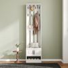 Merax Garderoben-Set Garderobenständer, 2-in-1 Garderobe, (1-St, mit Schuhschrank und 8 Haken, Flurmöbel), Flurgarderobe, Garderobenbank, 50×36×190 cm Bild 4
