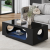 Couchtisch 100x50x35 cm, MDF in Schwarz, mit LED-Beleuchtung und offenem Fach Bild 4