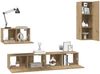 vidaXL Wand-TV-Schrank Wandmontiert 4 pcs Artisan-Eiche Holzwerkstoff 3393467 Bild 3