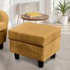 Ohrensessel mit Hocker Landhausstil Polster-TV-Lesesessel in Cord Gold Ockergelb Bild 4