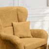Ohrensessel mit Hocker Landhausstil Polster-TV-Lesesessel in Cord Gold Ockergelb Bild 5