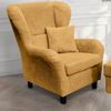 Ohrensessel mit Hocker Landhausstil Polster-TV-Lesesessel in Cord Gold Ockergelb Bild 3