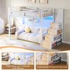 Hochbett mit RGB LED-Streifen, Lattenrost, Treppe, Regal, Rausfallschutz, 90x200cm, Kinderbett, Metallbett, Jugendbett Bild 5
