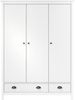 vidaXL Kleiderschrank mit 3 Türen Hill Weiß 127x50x170 cm Kiefernholz 288952 Bild 3