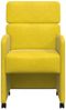 vidaXL Esszimmerstühle mit Rollen 2 pcs Gelb 58 x 65 x 98 cm Samt 42017881 Bild 4