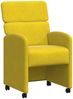 vidaXL Esszimmerstühle mit Rollen 2 pcs Gelb 58 x 65 x 98 cm Samt 42017881 Bild 2