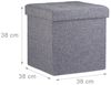 Faltbarer Sitzhocker mit Stauraum Leinen Bild 4