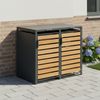 STEELSØN 'Kestra' Mülltonnenbox 2er je 120 Liter, anthrazit mit Holzoptik, Mülltonnenverkleidung aus Stahl, wetterfest, 102x62x117 cm, Müllbox für 2 Tonnen Bild 2
