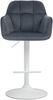 Barhocker TUBEL - Samt Dunkelgrau 57x59x97 cm Weiß | Barstuhl Höhenverstellbar Mit Lehne Drehbar Tresenhocker Tresenstuhl Kneipenhocker Kneipenstuhl Bild 2