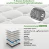 Merax Orthopädische Kaltschaummatratze 90x200 cm, Mattress mit 7-Zonen-Taschenfederkern, Härtegrad H3 (mittelfest) – OEKO-TEX® zertifiziert, 20 cm Höhe, 4 Griffe + Vakuumverpackt Bild 2