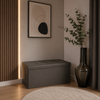 belviona Sitztruhe mit Stauraum, faltbare Sitzbank aus Kunstleder für Wohnzimmer, Flur oder Schlafzimmer, 80 l Volumen, 76 x 38 x 38 cm, grau Bild 2